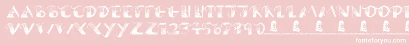 Fonte BrokenPromise – fontes brancas em um fundo rosa