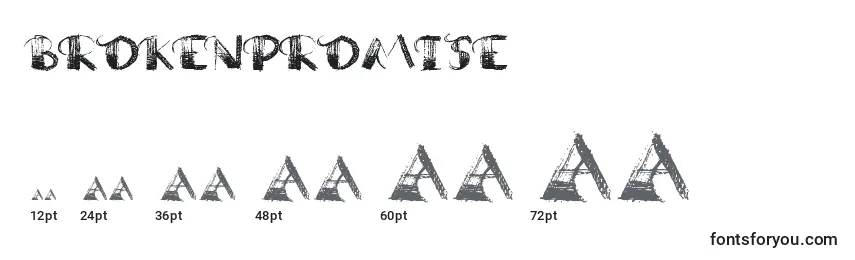 BrokenPromise Font Sizes