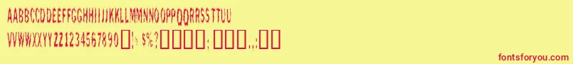 Scaredycat Font – Red Fonts on Yellow Background