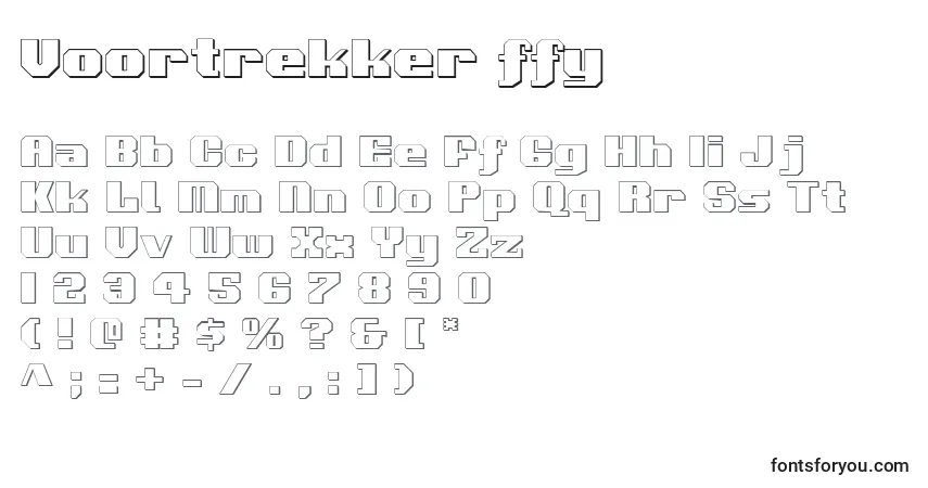 A fonte Voortrekker ffy – alfabeto, números, caracteres especiais