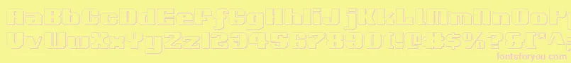 フォントVoortrekker ffy – ピンクのフォント、黄色の背景