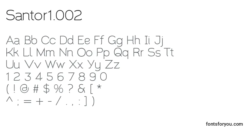 Fuente Santor1.002 - alfabeto, números, caracteres especiales