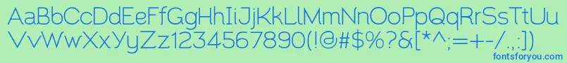 Santor1.002-fontti – siniset fontit vihreällä taustalla