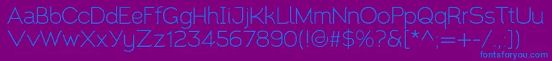 Santor1.002-fontti – siniset fontit violetilla taustalla