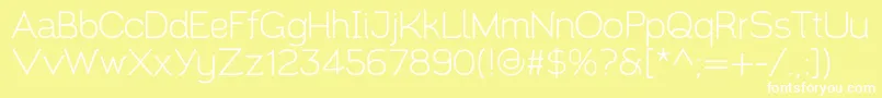 Santor1.002-fontti – valkoiset fontit keltaisella taustalla