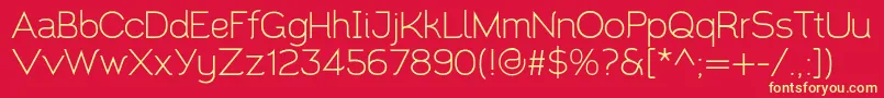 Santor1.002-fontti – keltaiset fontit punaisella taustalla