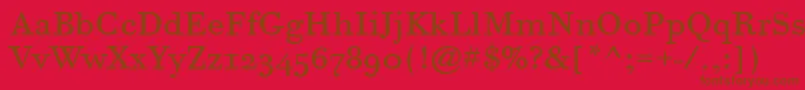 BodoniSixOsItcTtBook Font – Brown Fonts on Red Background