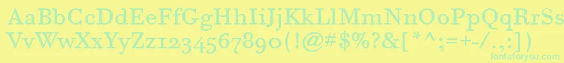 BodoniSixOsItcTtBook Font – Green Fonts on Yellow Background