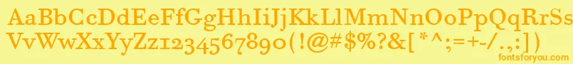 BodoniSixOsItcTtBook Font – Orange Fonts on Yellow Background