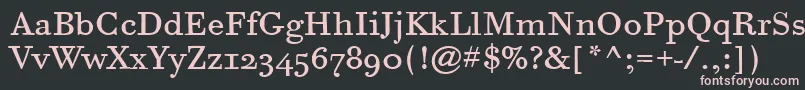Шрифт BodoniSixOsItcTtBook – розовые шрифты на чёрном фоне