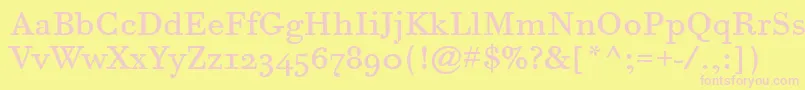 BodoniSixOsItcTtBook Font – Pink Fonts on Yellow Background