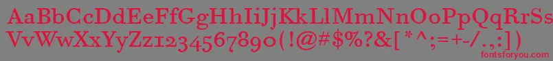 BodoniSixOsItcTtBook Font – Red Fonts on Gray Background