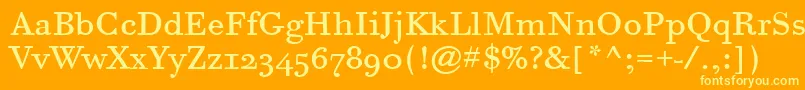 BodoniSixOsItcTtBook Font – Yellow Fonts on Orange Background