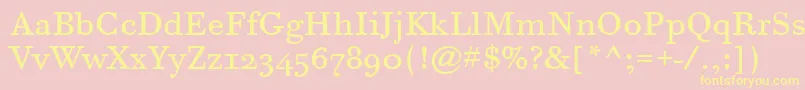 BodoniSixOsItcTtBook Font – Yellow Fonts on Pink Background