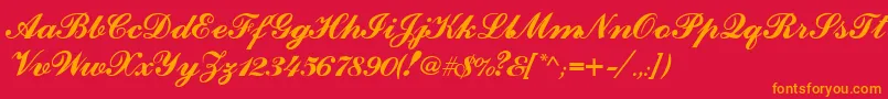 CounselorscriptMedium Font – Orange Fonts on Red Background