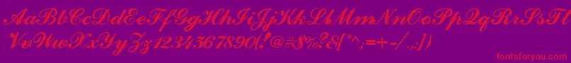 CounselorscriptMedium-Schriftart – Rote Schriften auf violettem Hintergrund