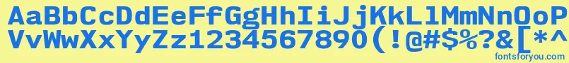 Nk57MonospaceSeEb Font – Blue Fonts on Yellow Background