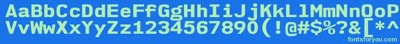 Nk57MonospaceSeEb Font – Green Fonts on Blue Background