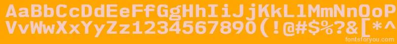 Nk57MonospaceSeEb-Schriftart – Rosa Schriften auf orangefarbenem Hintergrund