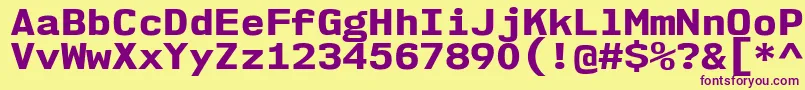 Nk57MonospaceSeEb Font – Purple Fonts on Yellow Background