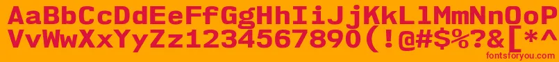 Nk57MonospaceSeEb Font – Red Fonts on Orange Background