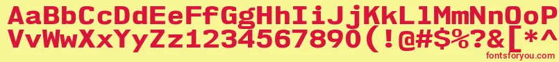Nk57MonospaceSeEb Font – Red Fonts on Yellow Background