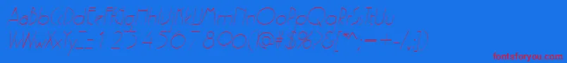 PergamonItalic-Schriftart – Rote Schriften auf blauem Hintergrund