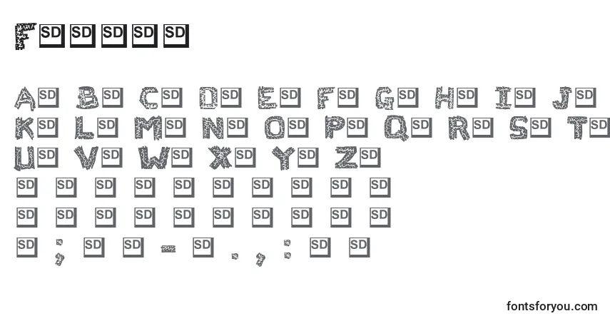 Шрифт Flaksw – алфавит, цифры, специальные символы