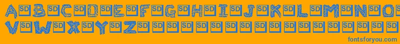Flaksw Font – Blue Fonts on Orange Background