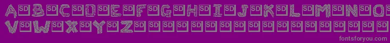 フォントFlaksw – 紫の背景に灰色の文字