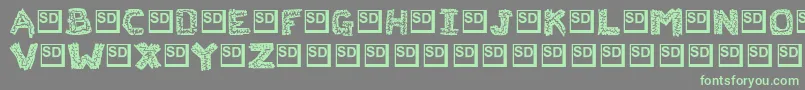 フォントFlaksw – 灰色の背景に緑のフォント