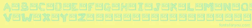 Flaksw Font – Green Fonts on Yellow Background