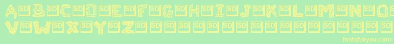 Flaksw Font – Yellow Fonts on Green Background