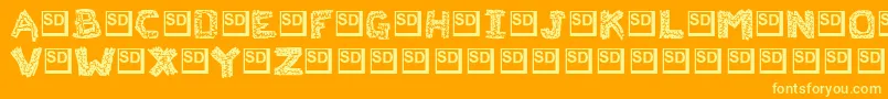 Flaksw Font – Yellow Fonts on Orange Background