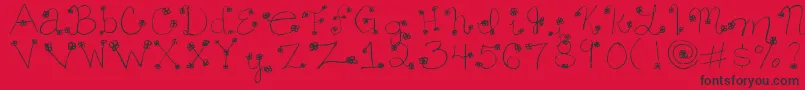 Daisy ffy Font – Black Fonts on Red Background