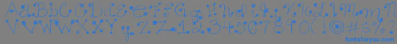 Daisy ffy Font – Blue Fonts on Gray Background