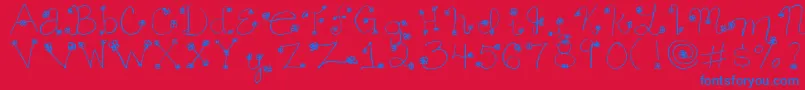 Daisy ffy Font – Blue Fonts on Red Background