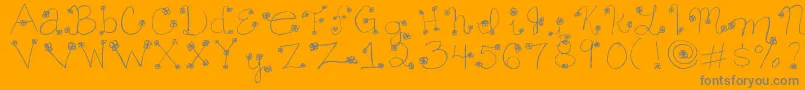 Daisy ffy-Schriftart – Graue Schriften auf orangefarbenem Hintergrund