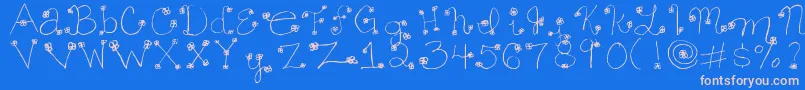 Daisy ffy Font – Pink Fonts on Blue Background