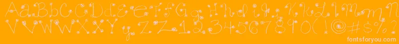 Daisy ffy-Schriftart – Rosa Schriften auf orangefarbenem Hintergrund