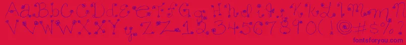 Daisy ffy Font – Purple Fonts on Red Background