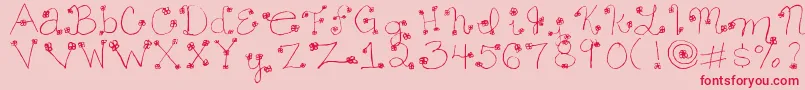 Daisy ffy Font – Red Fonts on Pink Background