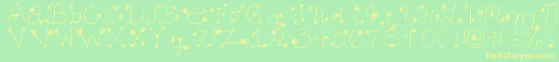 Подробнее о шрифте Daisy ffy Шрифт Daisy ffy – жёлтые шрифты на зелёном фоне