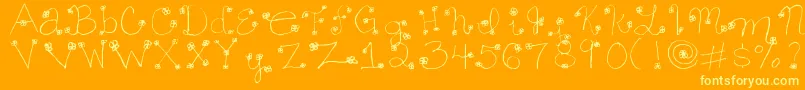 Daisy ffy Font – Yellow Fonts on Orange Background