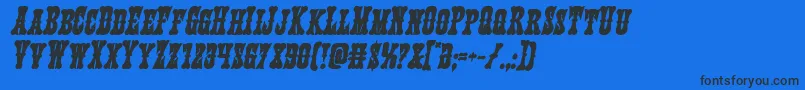 Texasrangerboldital-Schriftart – Schwarze Schriften auf blauem Hintergrund
