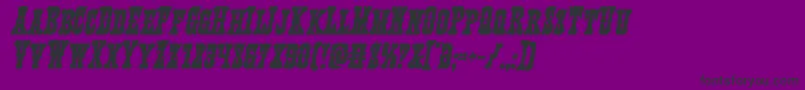 Texasrangerboldital-fontti – mustat fontit violetilla taustalla
