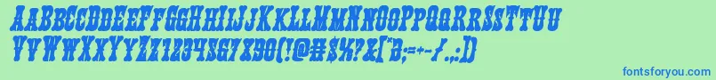 Texasrangerboldital Font – Blue Fonts on Green Background