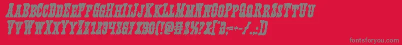 Texasrangerboldital Font – Gray Fonts on Red Background