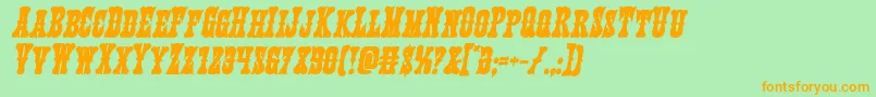 Texasrangerboldital Font – Orange Fonts on Green Background