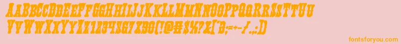 Texasrangerboldital Font – Orange Fonts on Pink Background